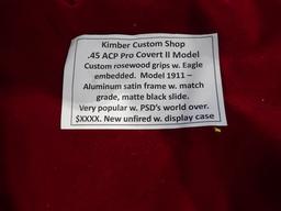 KIMBER .45 PRO COVERT II SP007 SALLY PORT EDITION W/WOOD CASE