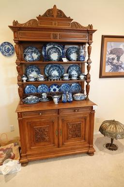 CHINA CABINET W/CONTENTS--NO FLO BLUE INCLUDED