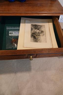 CHINA CABINET W/CONTENTS--NO FLO BLUE INCLUDED