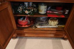 CHINA CABINET W/CONTENTS--NO FLO BLUE INCLUDED