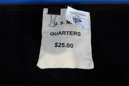 UNCIRCULATED 1999-2000 MIXED QUARTERS, BAG U.S MINT QUARTERS $25 BAG