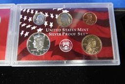 2001 U.S MINT SILVER PROOF SET W/BLUE PROOF MINT BOX (X3)