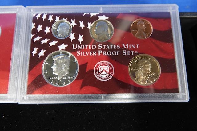 2001 U.S MINT SILVER PROOF SET W/BLUE PROOF MINT BOX (X3)