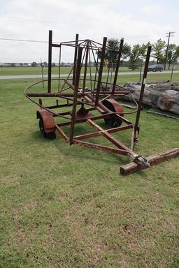 SINGLE AXLE CABLE REEL TRAILER--NO TITLE