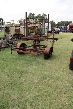 SINGLE AXLE CABLE REEL TRAILER--NO TITLE