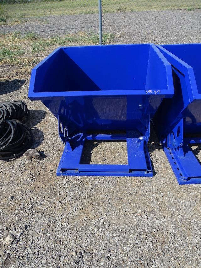 NEW GREATBEAR QTY OF (4) SELF DUMPING HOPPER EQUIPMENT ATTACHMENT . FORKLIFT POCKETS