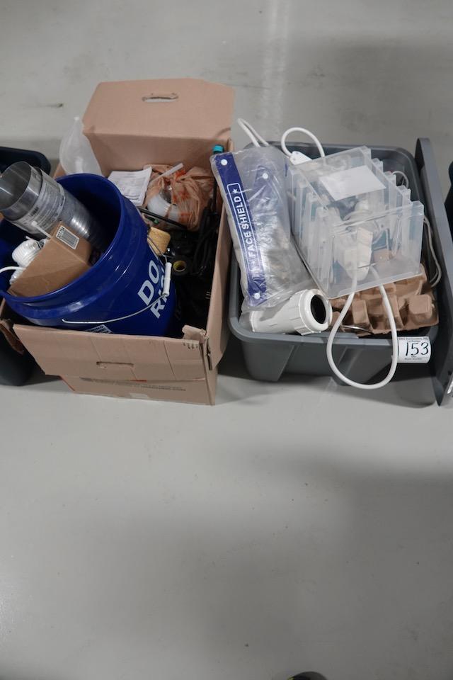TUB & BOX OF HARDWARE & ACCESSORIES (X2)