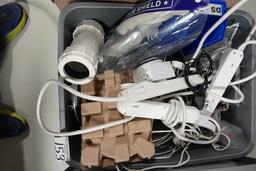 TUB & BOX OF HARDWARE & ACCESSORIES (X2)