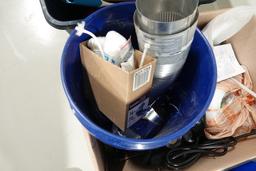 TUB & BOX OF HARDWARE & ACCESSORIES (X2)