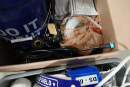 TUB & BOX OF HARDWARE & ACCESSORIES (X2)