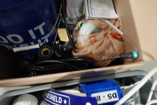 TUB & BOX OF HARDWARE & ACCESSORIES (X2)