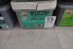 BUCKET OF 8D GALVANIZED NAILS