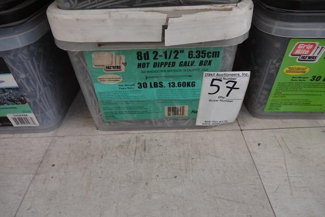BUCKET OF 8D GALVANIZED NAILS