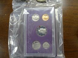 1 $5 DOLLAR 1988 SPACE SHUTTLE COIN 1 US MINT 1990 PROOF SET 91 CENT,