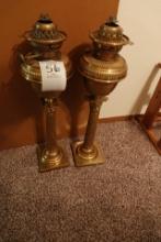 HINKS BRASS OIL LAMPS (X2)