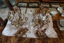BRASS HANGING LAMPS (X2)
