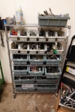 ROLLING METRO RACK W/SILVERWARE & UTENSILS