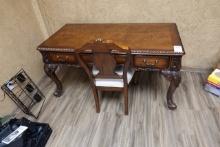 DESK, TABLE & CHEST (X3)