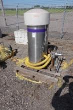 PALLET W/VACUUM, FAN/BLOWER, ROUND DOLLY & PRESS