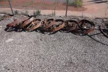 METAL WAGON & BUGGY WHEELS (X8)