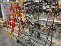 (2) Portable Stairs, (2) Werner Ladders