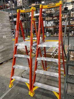 (2) Portable Stairs, (2) Werner Ladders
