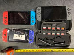 3 NINTENDO SWITCH CONSOLES, 11 GAME CARTRIDGES