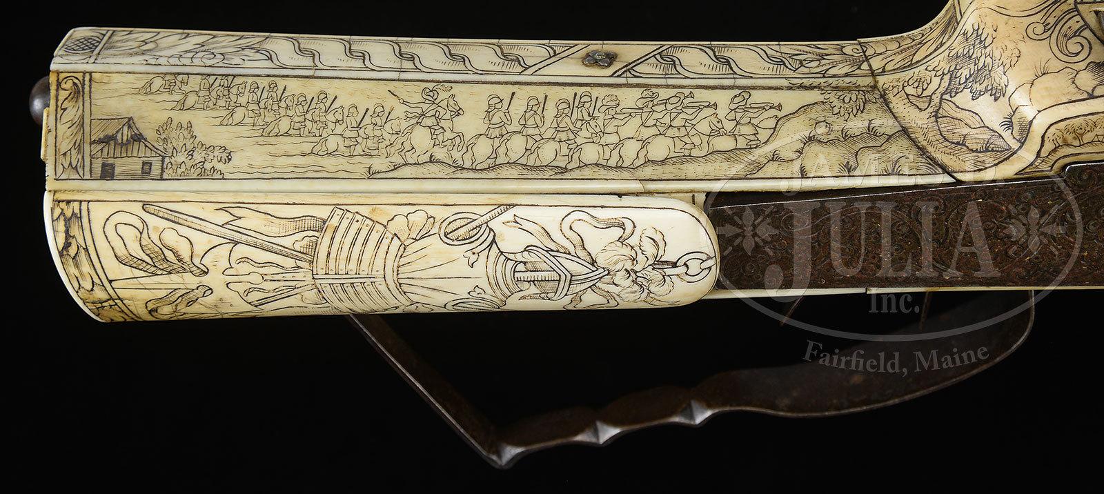 EXTRAORDINARY GERMAN WHEELOCK SPORTING RIFLE WITH CHISELED LOCK AND