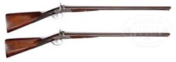 CASED PAIR OF JOHN MANTON & SON PERCUSSION DOUBLE