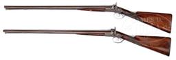 CASED PAIR OF JOHN MANTON & SON PERCUSSION DOUBLE