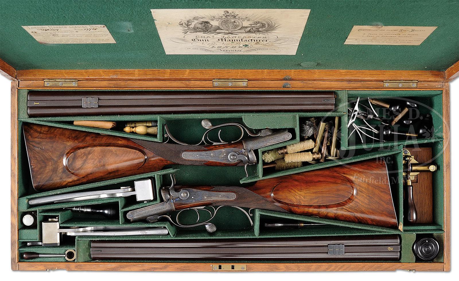INCREDIBLE PAIR OF HIGH CONDITION BIG BORE CHARLES LANCASTER