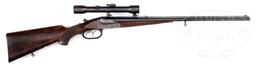 *WELL MADE UNNAMED CLAMSHELL ACTION DOUBLE RIFLE WITH KAHLES