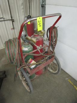 Oxy-Acytelene Torch with Tanks and Cart