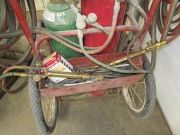Oxy-Acytelene Torch with Tanks and Cart