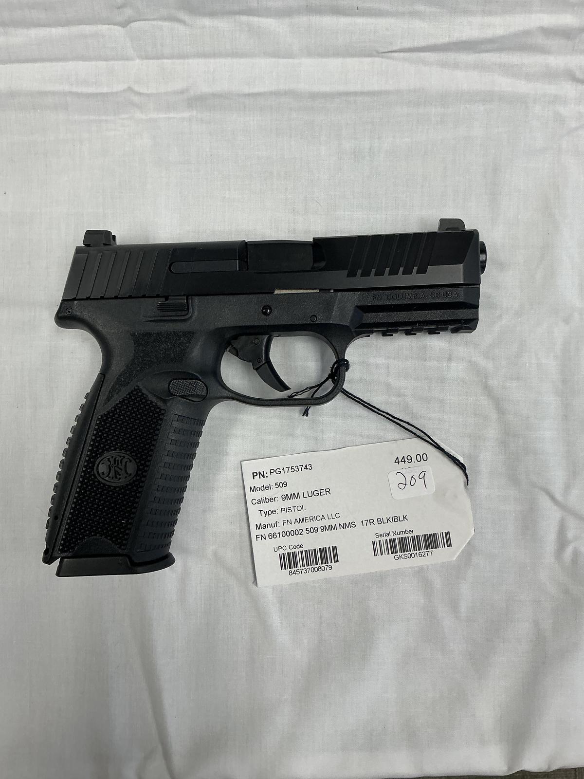 FN 509, 9mm, 17 rd mag, New