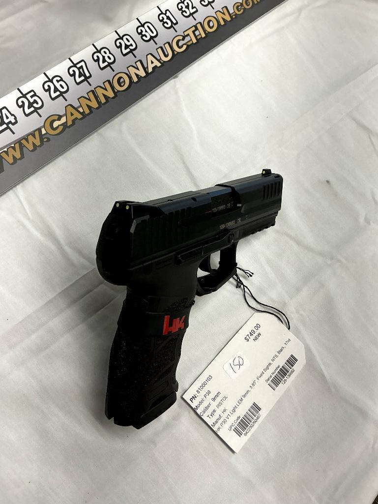 HK P30 V1 Light LEM 9mm Pistol, Fixed Sights, NTS, 17rd Mags., New, SN-129-136682