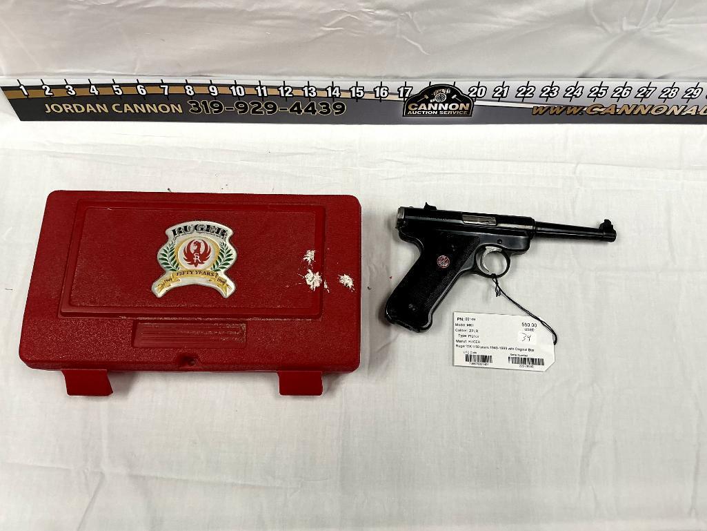 Ruger MKII .22LR Pistol, 50 Years 1949-1999 with original Box, SN-222-78550