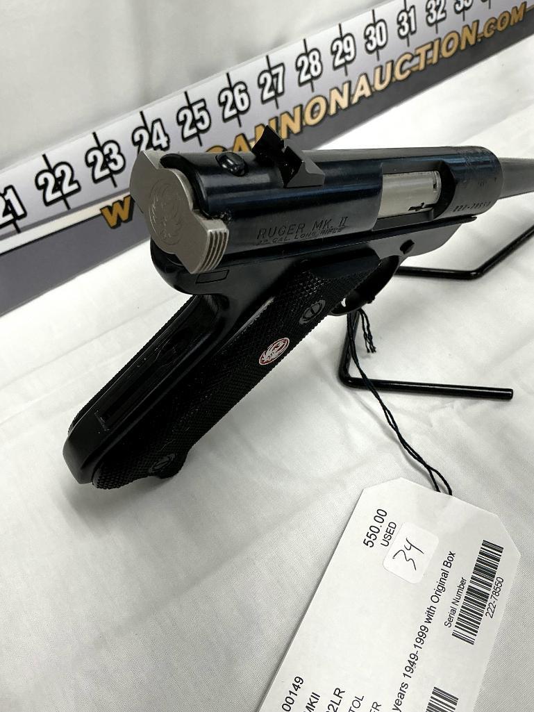 Ruger MKII .22LR Pistol, 50 Years 1949-1999 with original Box, SN-222-78550