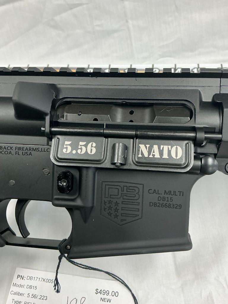 DiamondBack DB15 .223/5.56 Rifle, 16" Black Melonite Barrel, 4150 Chrome, New, SN-DB2668329