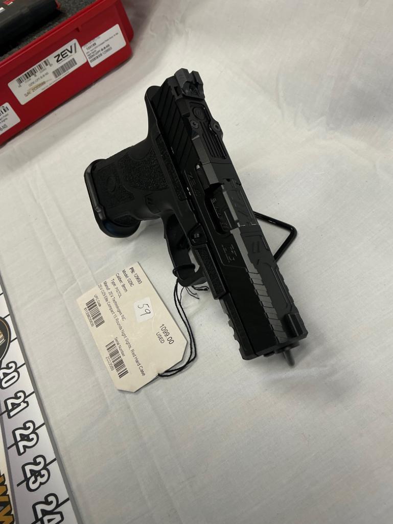 ZEV Technologies Inc, 0Z9C, 9MM, Elite Compact. 15 Round, Night Sights, Used, SN- ZC03589