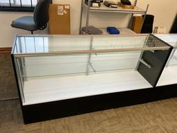 70" Wide X 17 1/2" Deep X 38" Tall Lighted Glass Display Case