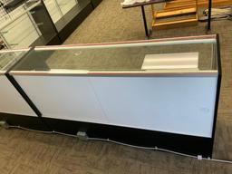 70" Wide X 17 1/2" Deep X 38" Tall Lighted Glass Display Case