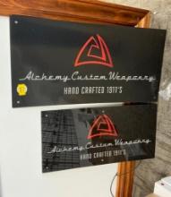 Pair of Alchemy Custom Weaponry Plexi Signs