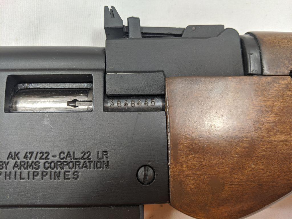 ARMS CORP. IN THE PHILIPINES MOD. AK47-22 22LR SEMI-AUTO DAMAGED FRONT SIGHT