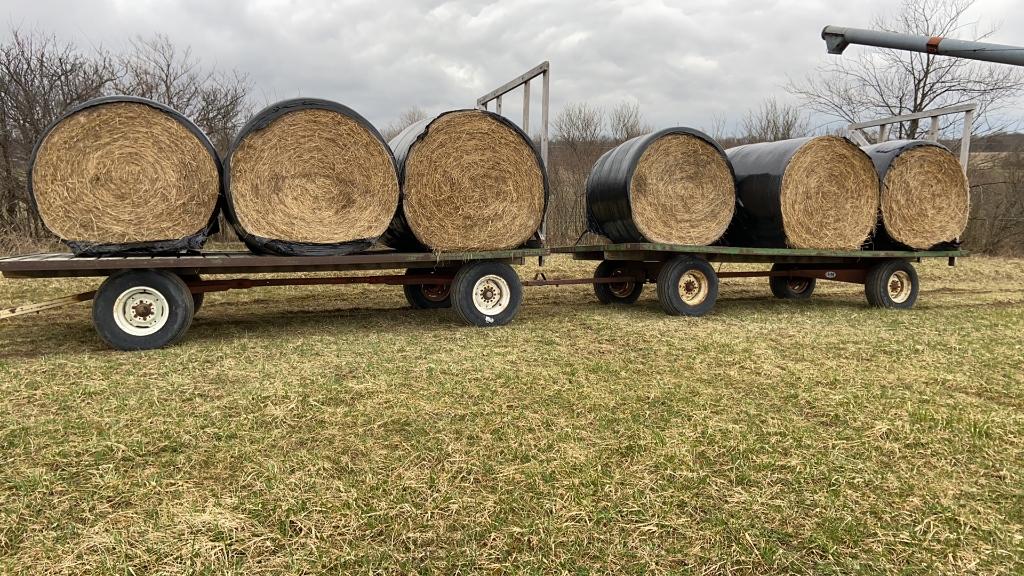 10 Round Bales Hay, Wrapped