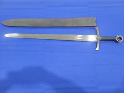 Replica Mid Evil Sword Replica mid evil type sword, comes with leather cover, measures 35.5"