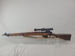 Enfield Rifle Enfield rifle, unknown manufacturer, chambered in .303. Wooden stock and blued barrel