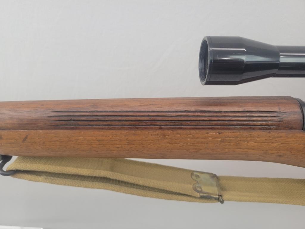Enfield Rifle Enfield rifle, unknown manufacturer, chambered in .303. Wooden stock and blued barrel