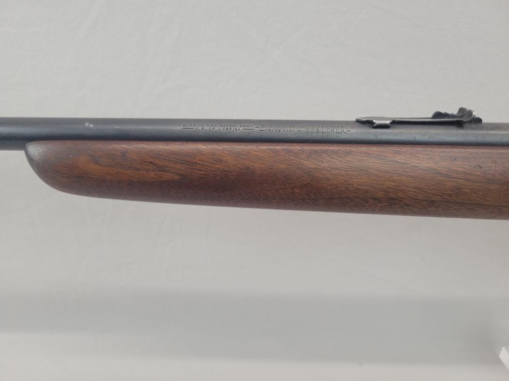 Winchester Model 67A Rifle Winchester 67A rifle, single shot .22 LR, bolt action type rifle. Looks t