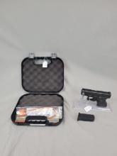 Glock 26 Pistol Glock 26 pistol, chambered in 9mm, comes with single magazine and plastic case. Good